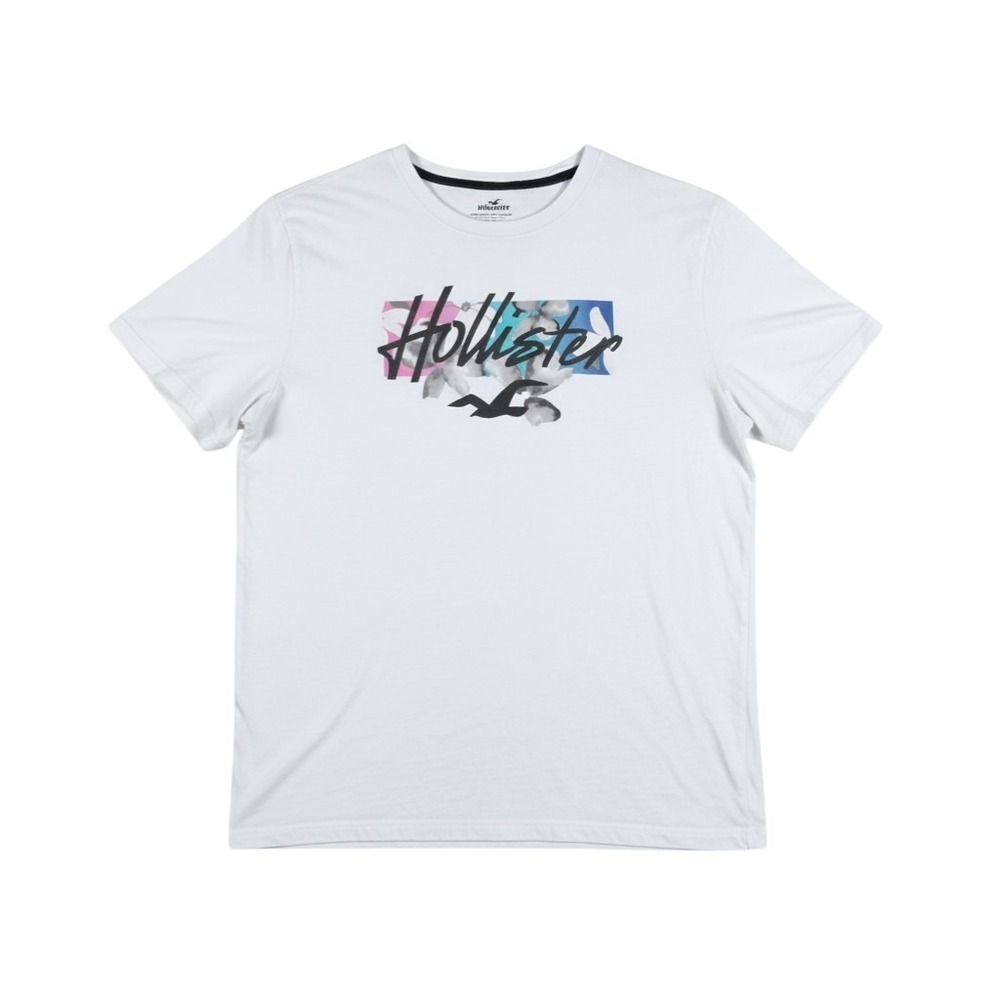 Hollister Men's XL Graphic T Shirt White Logo Seagull Short Sleeve Casual Tee